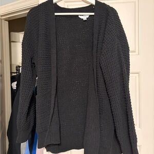 Time and Tru Black Textured Cardigan